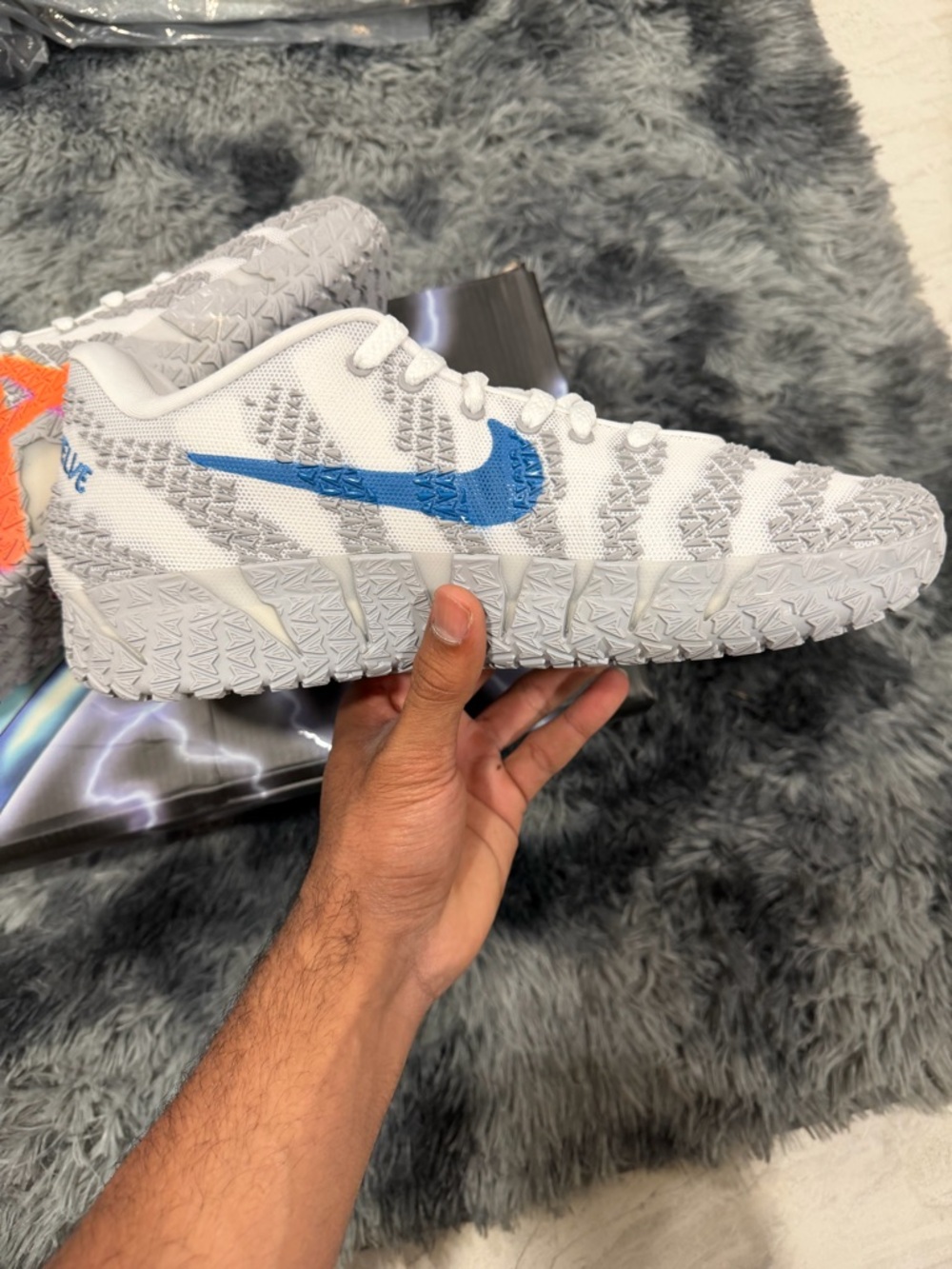 Nike White Sneakers with Pink Swoosh and Bright Orange 'A' Accent - Picture 6 of 13